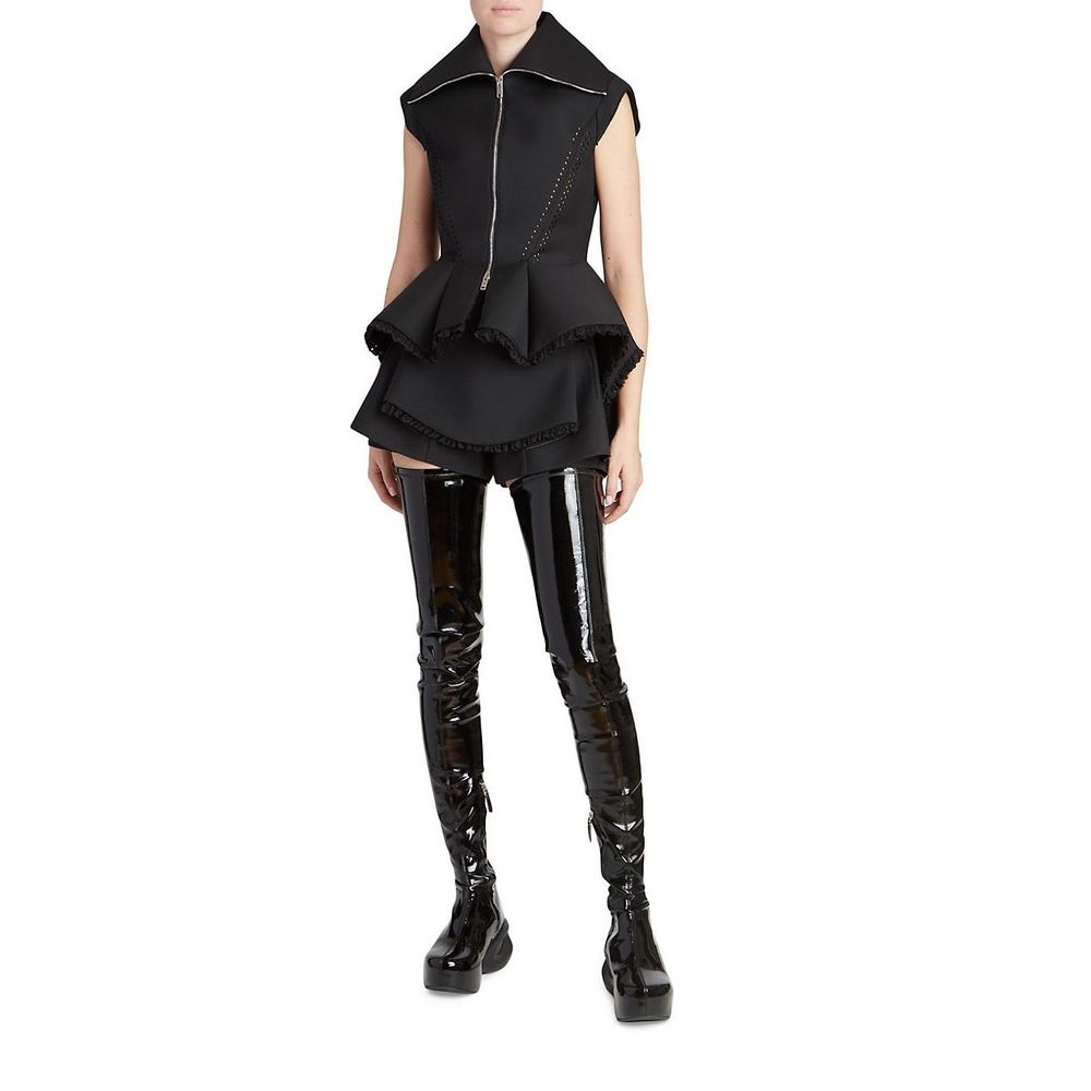 Givenchy Black Peplum Vest with Zipper
